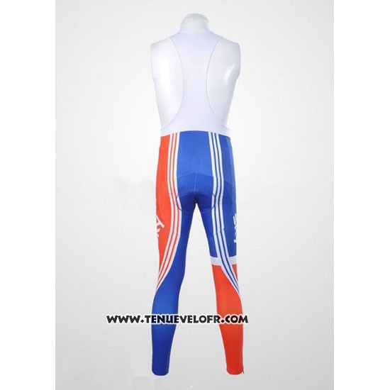 2012 Maillot Ciclismo Sky Champion Regno Unito Orange et Bleu Manches Longues et Cuissard